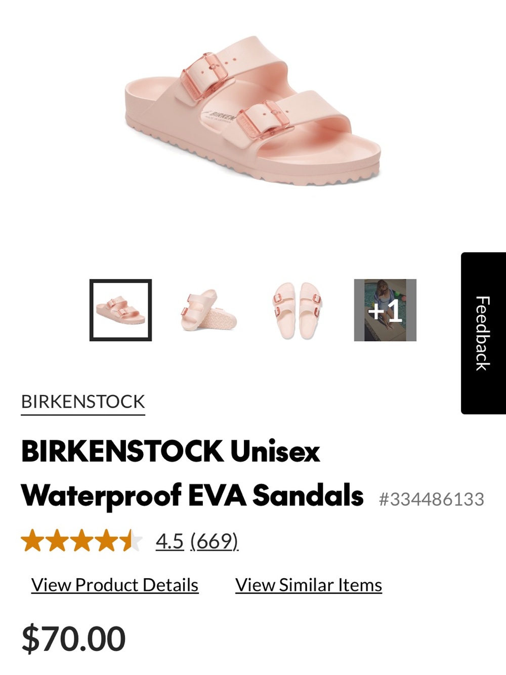 Birkenstock Unisex EVA Slide Sandals in Blush Pink